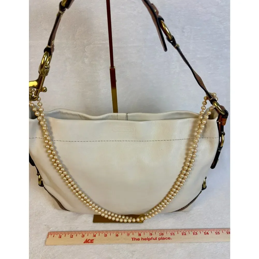 Coach Vintage Y2K Carly Hobo in Parchment with Chain